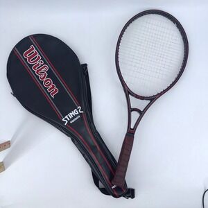 Wilson Sting 2 Tennis Racquet 4 1/2 Black Graphite Largehead w/ Cover Carry Bag